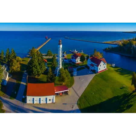 Sturgeon Bay Wisconsin (Elevated view of Sturgeon Bay Canal Lighthouse, Sturgeon Bay, Door County, Wisconsin, USA Print Wall)
