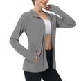 thumbnail image 2 of ZyeKqe Athletic Jackets for Women Sun Protection Long Sleeve Hooded Full Zip Upf 50+ Outdoor Hiking Workout Tops with Pockets, 2 of 7