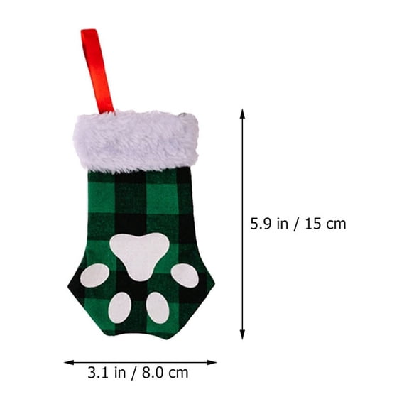 FOMIYES Christmas Stocking Hanging Ornaments Polyester Cat Claw Shape Decorative Sock 3Pcs 6x3In