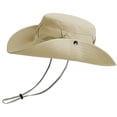 thumbnail image 4 of Men's Outdoor Sun Hat Breathable Fisherman's Hat, Wenini Nylon UPF 50+ Lightweight Shade Cap, Foldable Travel Hat for Hiking Fishing Beach Camping Gardening, Beige, 4 of 7