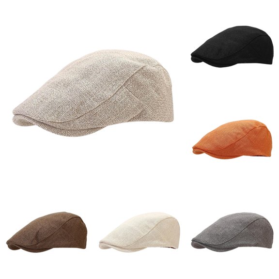Men Women Thin‑Weight Linen Forward Cap Vintage Hat Breathable Sun Protection Literary‑Style Daily Outdoor Driving Headwear
