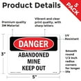 thumbnail image 2 of Abandoned Mine Keep Out OSHA Danger Vinyl Decal Label 5 Inch x 3.5 Inch - 5 Pack, 2 of 6