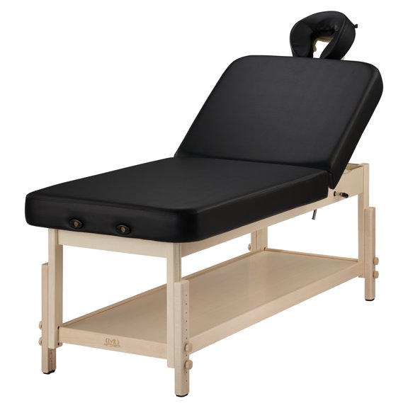 Mt Massage 30"Harvey Tilt Stationary Massage Table Beauty Medical Tattoo Spa Salon Facial Clinical Treatment Physical Therapy Beds-two section Tilting Backrest-Black
