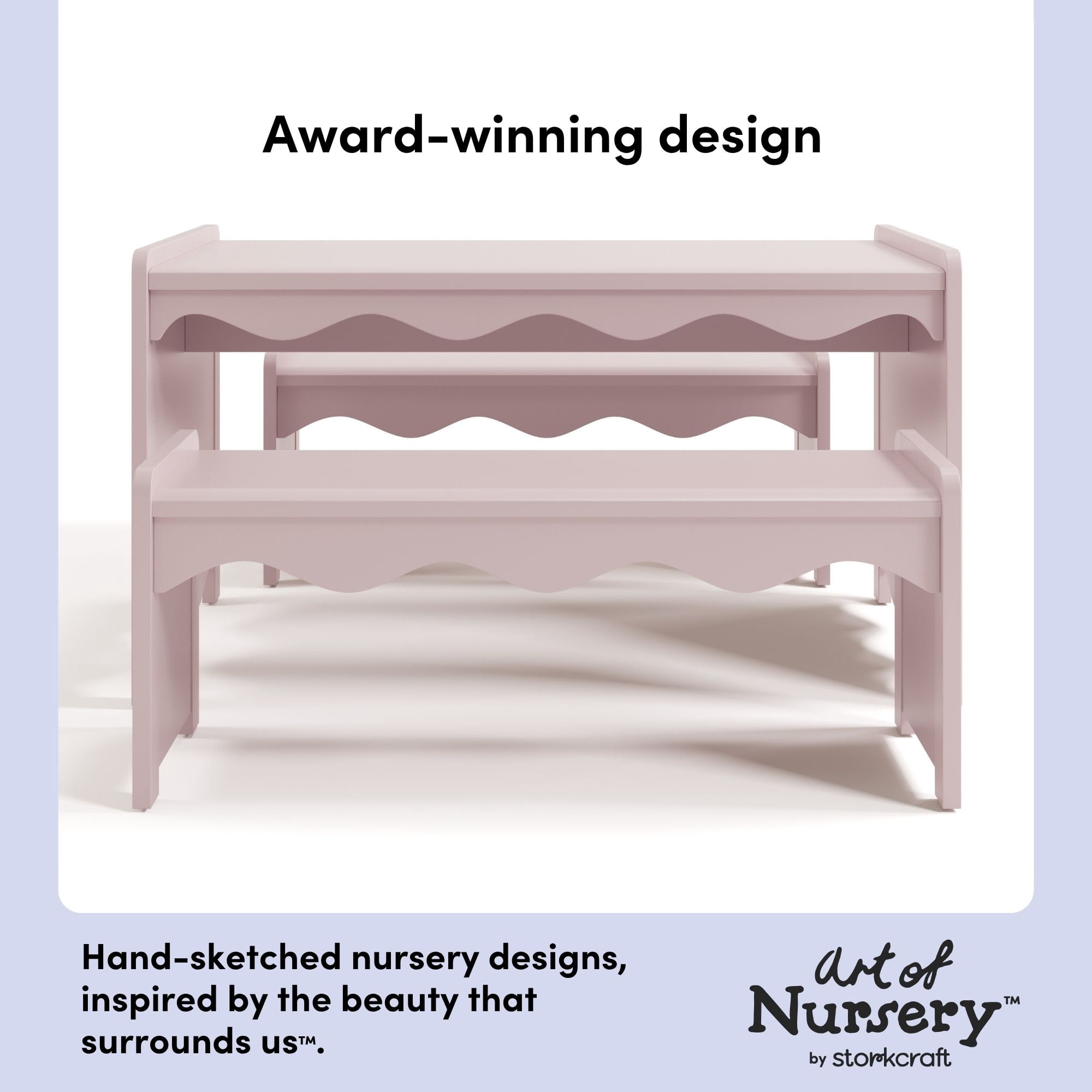 Storkcraft Casablanca Montessori Indoor Kids Table and Bench Set - Blush