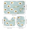 thumbnail image 3 of Cute Bee And Flower Pattern Shower Curtain Sets Non-Slip Rugs Bath Mat Toilet Cover U Shaped Mat 4 Pcs, 3 of 8