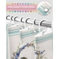 thumbnail image 4 of Easter Shower Curtain Watercolor Bunny Shower Curtains for Bathroom Decor Aqua Green Stripes Floral Wreath Bath Curtains Sets for Spring Easter Bathroom Decor Fabric Waterproof Extra Long 72" X 84", 4 of 5