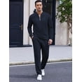 thumbnail image 2 of COOFANDY Men's Quarter Zip Polo Sweatsuit Polo 2 Piece Set Jogging Outfits Tracksuit Athletic Pants and Long Sleeve Casual Sports Set, 2 of 13