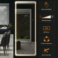 thumbnail image 2 of 63"x20" Modern Rectangle Round Angle LED Full Length Mirror Floor Mirror with Bracket,White, 2 of 6