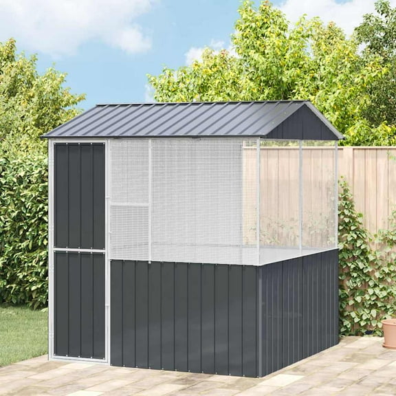 vidaXL Bird Cage Anthracite 215 x 209 x 230 cm Galvanized steel