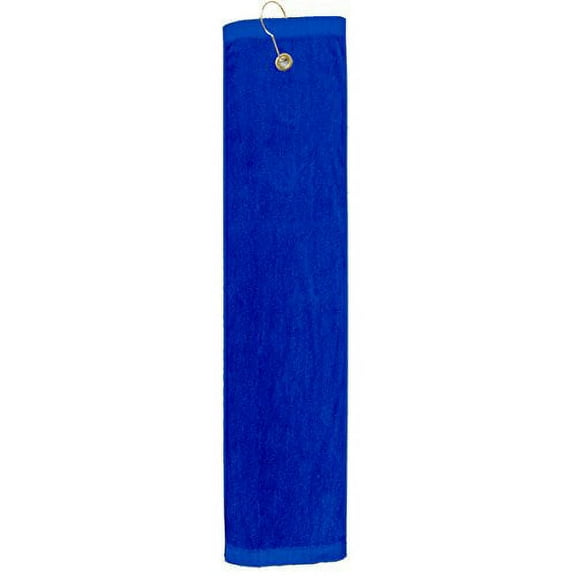 16" x 26" Premium Cotton Velour Golf Towel with Tri-fold Hook & Grommet Placement-Royal