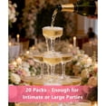 thumbnail image 2 of 20 Pack Acrylic Champagne Tower Set, 7oz Shatterproof Flutes + 25 Pink Bows & 30 Dots for Wedding, 2 of 6