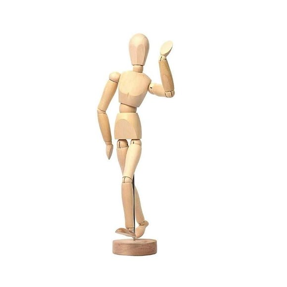 FlexiArt Manikin - 8 Inch Wooden Human Figure Puppet Toy for Sketching, Drawing, and Painting. Perfect Home Office Desk Decoration and Gift for Artists.