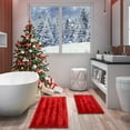 thumbnail image 2 of Civkor Bathroom Rugs,Chenille Bath Mat Set Non Slip Backing Washable,31x20 and 24x16Inch,Red, 2 of 8