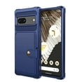 thumbnail image 7 of Cowithday for Google Pixel 7 Wallet Case, RFID Blocking Card Holder Slot Kickstand Magnetic Button Closure Women Men Heavy Duty Shockproof Rugged Back Cover for Google Pixel 7 5G 6.3" 2022, Darkblue, 7 of 7