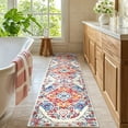 thumbnail image 2 of MeyJey 2'x8' Boho Runner Rug for Hallway, Non Slip Machine Washable Rug Distressed Vintage Floor Carpet for Bedroom Kitchen Laundry Room, Red/Blue/Beige, 2 of 14