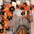 thumbnail image 4 of SLYNSHome Fall Maple Leaf String Lights, LED Orange Black Artificial Leaf Garland For Mantel Stairway Indoor Outdoor Halloween Thanksgiving Holiday Decor, 4 of 8