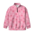 thumbnail image 4 of Uorisanigo Girls Half Zipper Sweatshirts Oversized Drop Shoulder Cute Paws Pink Quarter Zip Pullover Sweatshirts with Long Sleeve Athletic Outerwear Top for Sports and Daily Wear, 4 of 7