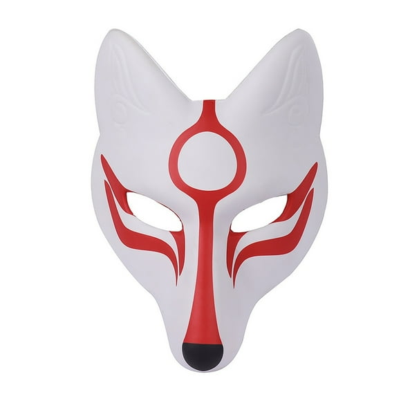 Face Mask, Fox PU Leather Mask Stage Props for Costume Party Cosplay Party, White