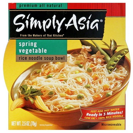 Simply Asia Spring Vegetable Rice Noodle Soup Bowl, 2.5 oz, (Pack of 6)