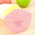 thumbnail image 4 of Clip On Strainer for All Pots and Pans, Plastic Leaf Shape Rice Wash Sieve, Pasta Strainer Clip on Food Strainer for Meat Vegetables Fruit PP Plastic Kitchen Colander, Rice Wash Tool, Pink, 4 of 8