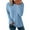 Blue, variant on UVN Sweatshirts For women Long Sleeve Shirts Ladies Fall Crewneck Pullovers Casual Knit Tops