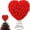 Red 11.61in, variant on 9in Valentine Day Tree Topper,Heart Tree Topper Artificial Rose Flower,Valentines Trees Ornaments Decoration,Love Treetop Ornament Glitter Spiral Base for Valentines Galentines Day Wedding Home Decor