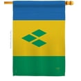 thumbnail image 2 of Breeze Decor 08347 Saint Vincent & Grenadines 2-Sided Vertical Impression House Flag - 28 x 40 in., 2 of 2