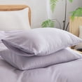 thumbnail image 4 of BESTOUCH Duvet Cover Set King 100% Washed Cotton Linen Feel Soft Chic Lightweight 3Pcs (Taro Purple, 104"x90"), 4 of 8