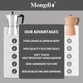 thumbnail image 3 of Cafetera Moka Mongdio Stovetop, 600 ml, 12 tazas, color plateado, 3 of 7