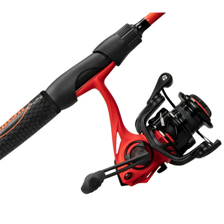 Lew's Mach Smash Spinning Reel and Fishing Rod Combo, 6-Foot 6-Inch 1-Piece  Rod, Size 30 Reel, Black/Red