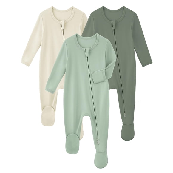 Pijama para Bebé Yoofoss de Bambú 3-6 Meses con Pies y Cierre
