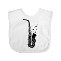 Inktastic Saxophone Musician Band Gift Idea Boys or Girls Baby Bib