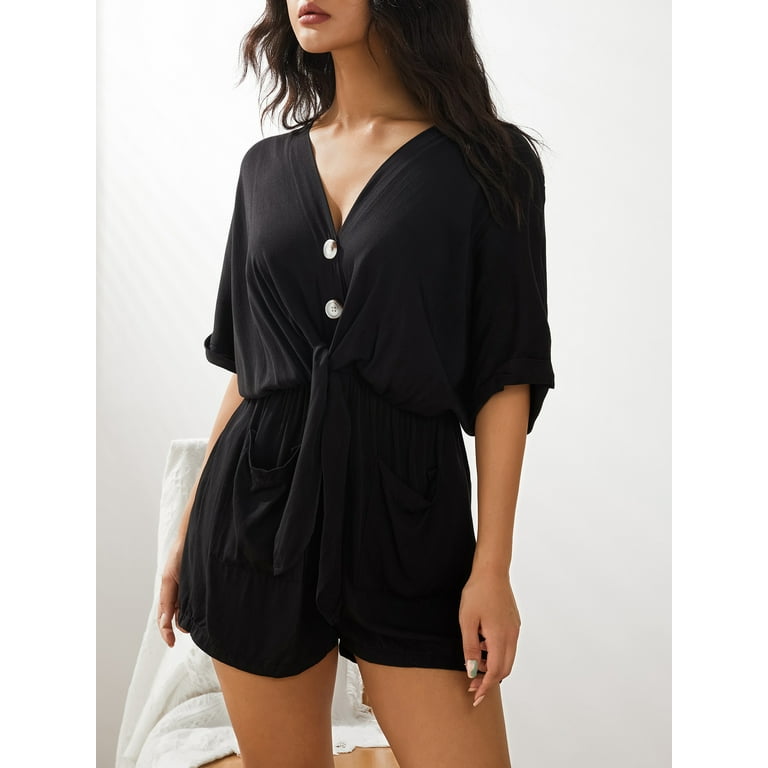 Black hot sale romper casual