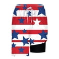 thumbnail image 5 of cocolona Mens Summer Casual Swim Board Shorts Fourth of July Printed Elastic Waist Stretch Beach Shorts with Pockets, 5 of 5