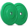 Titan Fitness Pair 10 lb Olympic Bumper Plate Green Benchpress Strength Training