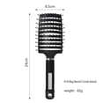 thumbnail image 3 of IMY-1pc, Nylon Curved Vented Professional Massage Styling Paddle Detangling Hair Brushes For All Hair Types,Black, 3 of 6