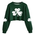 thumbnail image 4 of Casual Crewneck Sweatshirt Soft Long Sleeve Pullover Top for Everyday Wear Comfortable Relaxed Fit Basic Streetwear Celebrating St. Patrick's Day,Green,S, 4 of 4