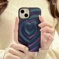 thumbnail image 3 of iPhone 14 Love Heart Case, Fashion Cute Soft Silicone Purple 3D Heart Water Ripple Bling Glitter Shockproof Women Girls Case Cover for iPhone 14, 3 of 14