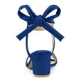 thumbnail image 3 of BLISSFUL STEP Valentine's Women's Shoes Slingback Back Ankle Open Toe Tie Block Heels Sandals Deep Blue 7.5, 3 of 8