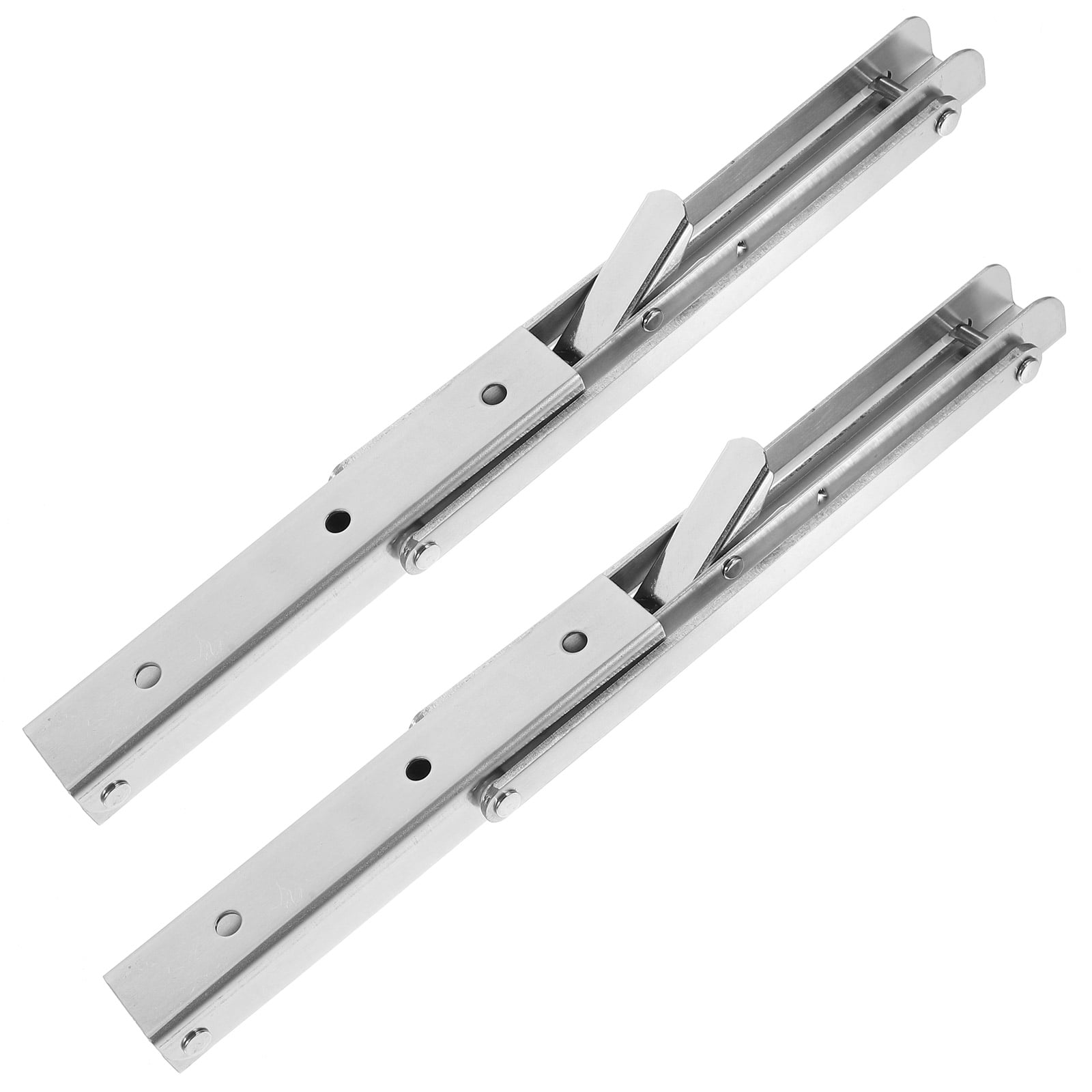 LEORX 2Pcs Silver Triangle Stainless Steel Folding Brackets for Shelves Support Indoor Projects 11.79X6.29X0.98 In
