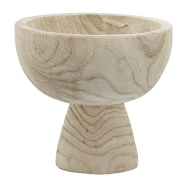 Sagebrook Home Wood, 8" Bowl with Stand, Natural