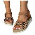thumbnail image 4 of IUJSOY Womens Sandals Peep Toe Wedge Espadrilles Casual Summer Beach Shoes Ankle Strap Heels, 4 of 8
