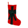 thumbnail image 2 of Décorations de Noël Hangs Bas de Noël Rouges, Ornements Suspendus pour Cheminée de Noël, Chaussettes en Peluche avec Nœud en Velours Rouge pour Famille, Décorations de Vacances de Noël, 2 of 9