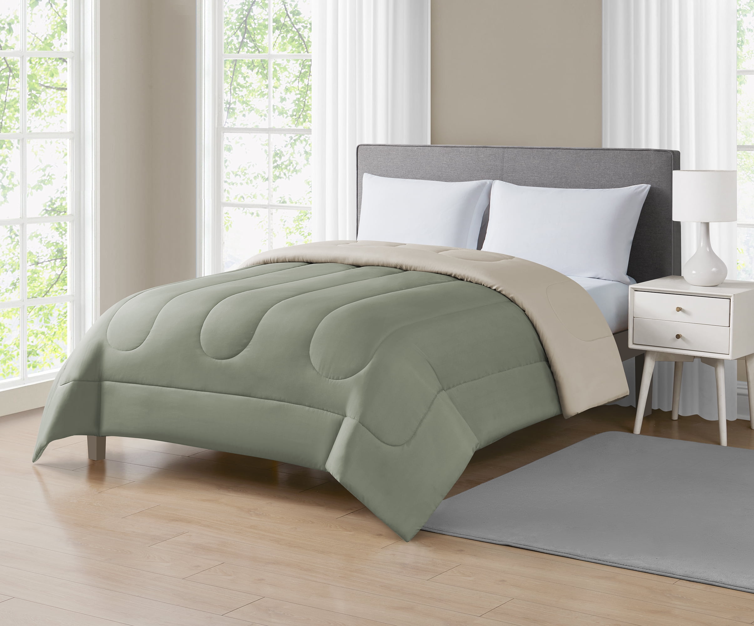 Mainstays Green Reversible Comforter Twin