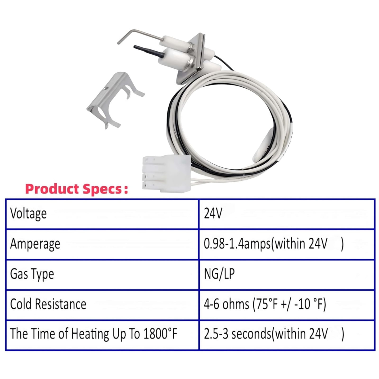 ARCADORA Flame Rod Furnace Igniter Kit 24V DC Silicon Nitride Metal New for Honeywell Smart Valve System SV9401 SV9402 SV9403