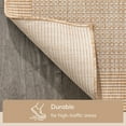 thumbnail image 2 of Well Woven Woden Taupe Indoor / Outdoor Flat Weave Pile Solid Color Border Pattern Area Rug 5x7 (5'3" x 7'3"), 2 of 11