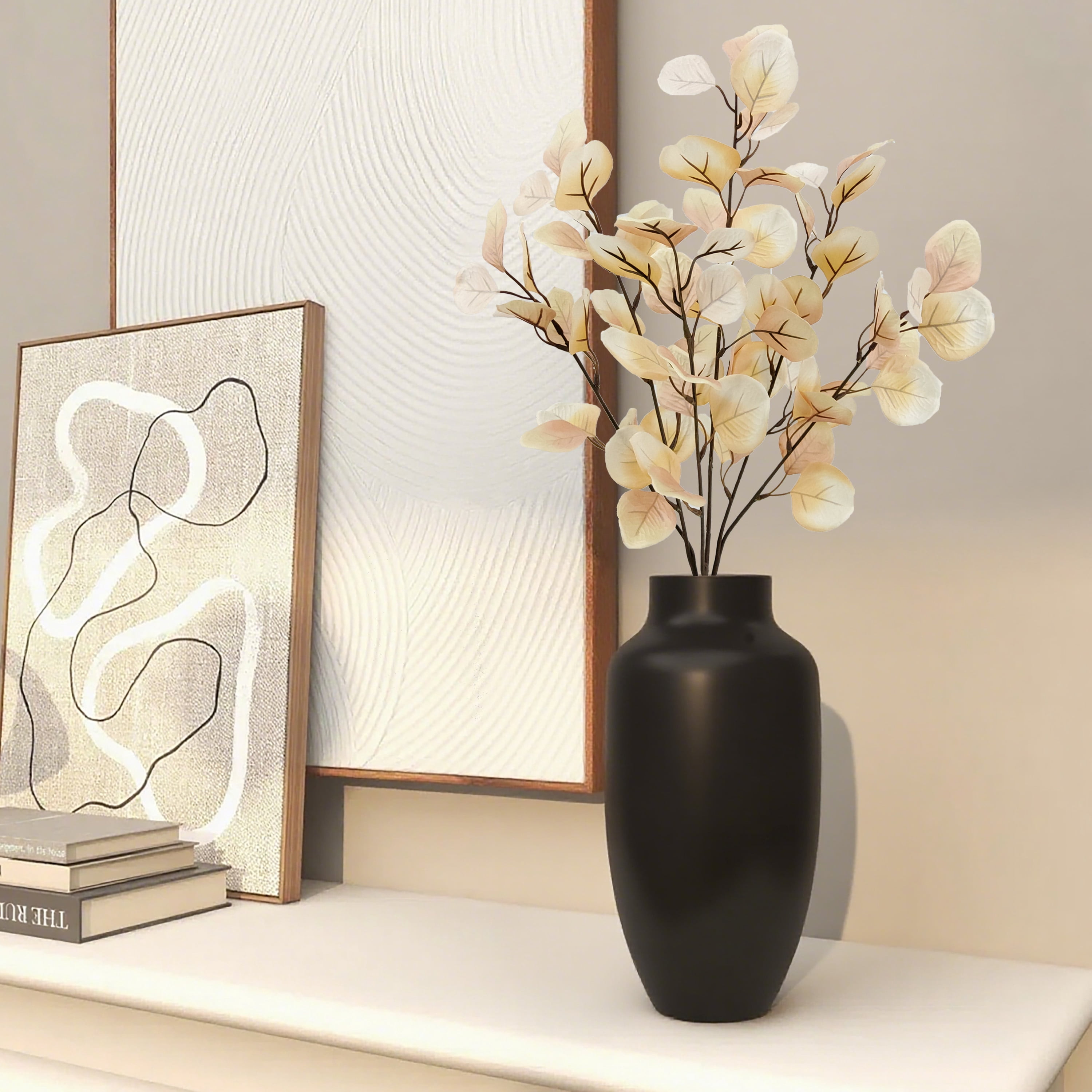 Mainstays 22 in Indoor Artificial Eucalyptus Bush, Cream