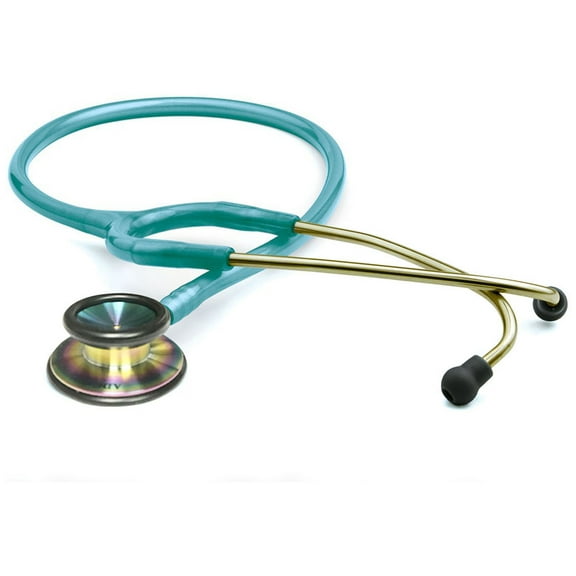 ADC Classic Stethoscope for Doctors, Nurses, and Students with pairs of spare Adsoft, Plus ear tips and AFD technology - AD603, Rainbow, Iridescent Caribbean