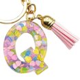thumbnail image 3 of CSChome Initial Keychain with Pink Tassels Colorful Acrylic Initial Keychain with Pink Tassels Decor Letter Cup Pendant Keyring Water Bottle Decoration Birthday Gift, 3 of 6