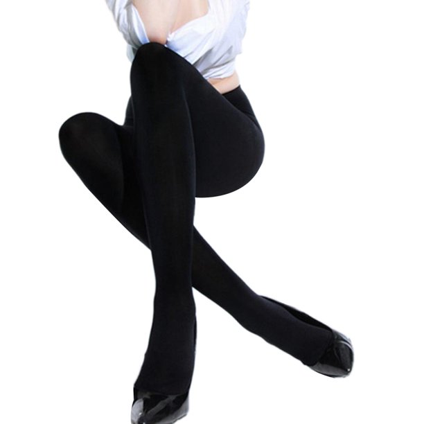 Dewadbow Opaque Footed Tights Women Girls Pantyhose Elastic Stockings